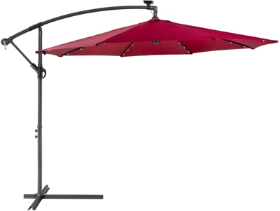 Arebos Parasol with LED Ø 300 cm Red