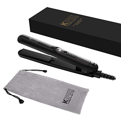 Mini Planchas del Pelo de Viaje KIPOZI, Plancha Alisadora Cerámica con Doble Voltaje y Calentamiento Rápido, Negro