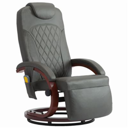 Sillón de masaje reclinable para TV cuero sintético gris características