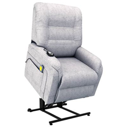 Sillón de masaje eléctrico reclinable elevable tela gris claro precio