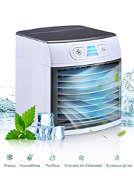 Mini Aire Acondicionado Portátil, Enfriador de Aire en Mesa, humidificador, Ventilador USB,Enfriador evaporativo Compacto con Tanque de Agua de 500 ml precio