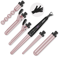 ELEHOT Rizador Pelo Planchas Rizadoras 6 en 1 Profesional con Indicador LCD Temperatura Ajustable Barras Recambiables con Guante Pinza de Rizador precio