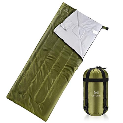 OMORC Saco de Dormir, Saco Dormir Ligero, 200 * 83CM de Gran Tamaño, Impermeable con Bolsa de Compresión, Ultra Ligero, 3 Estaciones, 15℃-30℃, Saco de