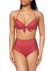 Marca Amazon - IRIS & LILLY Conjunto de Bikini Mujer, Rojo (Red/White Polka Dot), L, Label: L precio