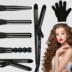 Abody 5-en-1 Rizador de Pelo Profesional,Rizador y Alisador Pelo Kit, Barras de Cerámica Proteger Cabello, Apagado automático, Moldeador de Ondas, Hac precio