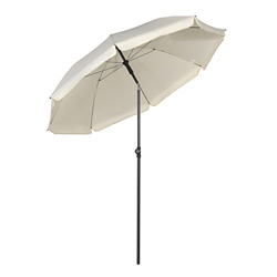 Sekey® Sombrilla Ø 200 cm Parasol para terraza jardín Playa balcón Piscina Patio, Color Crema, Protector Solar UV25+ precio