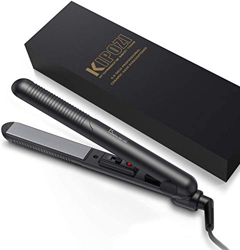 KIPOZI Plancha Pelo Corto con 2.3cm Placa de Cerámica - Plancha & Riza Todo Tipo de Cabello, Calentamiento Instantáneo y Doble Voltaje, Negro características
