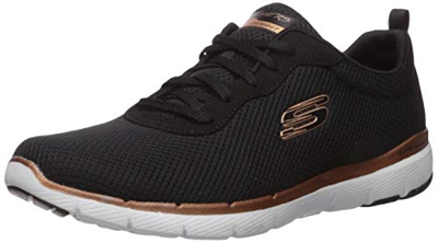 Skechers Women's Flex Appeal 3.0-first Insight Trainers, Black (Black Mesh/Rose Gold Trim Bkrg), 6 UK (39 EU)