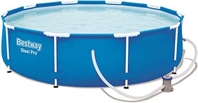 Bestway Steel Pro 56679 - Piscina (Piscina con Anillo Hinchable, Círculo, Azul, PVC, Acero, 310 mm, 310 mm)