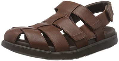 Clarks Unwilmore Ray, Sandalias Punta Cerrada para Hombre, Marrón (Mahogany Mahogany), 42.5 EU