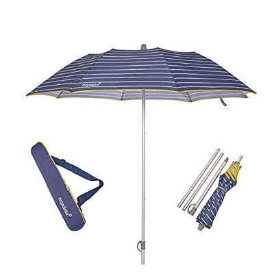 EZPELETA Sombrilla terraza. Parasol/Sombrilla de Playa.Paraguas Sol Ligero y Plegable de Aluminio. 170cm. Protección Solar UPF 50+. Estampado Rayas/Ma