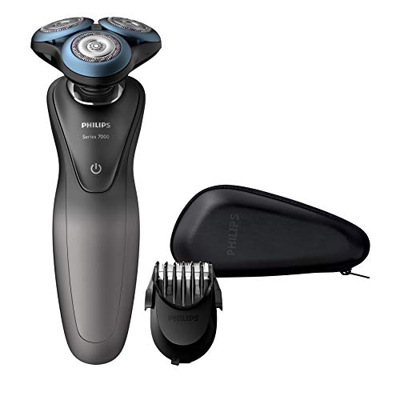 Philips Serie 7000 S7960/17 - Máquina de afeitar con cuhillas confort para la piel sensible, uso en seco/húmedo, 50 min de batería, incluye perfilador