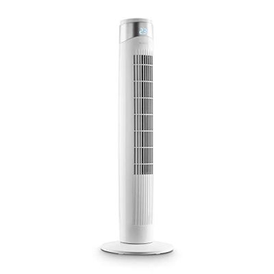 KLARSTEIN Storm Tower - Ventilador, 55 W, caudal de 252 m³/h, 3 Modos, 6 Niveles de Intensidad, Pantalla LED, programable, Carcasa con asa, Control tá