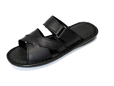 KS - 142 - Sandalias para Hombre - Ideales para Verano - Cuero - Negro 44