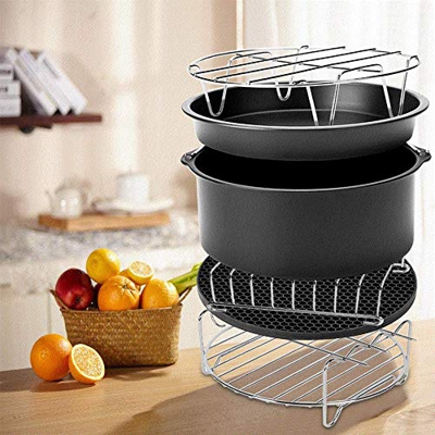 Accesorios para la freidora de aire, kits universales de accesorios, con la forma por el pastel/cacerola por la pizza/apoyo metálico/asador de espetón