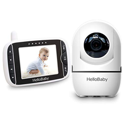 HelloBaby Video Baby Monitor con Cámara Remota Pan-Tilt-Zoom Pantalla LCD a Color de 3,2 Pulgadas Monitor Infrarrojo de Visión Nocturna Monitoreo de d características