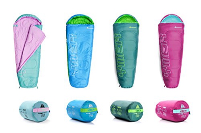 meteor Saco de Dormir Tipo Momia - Ideal para niños en Viaje, Camping, Festival o alojamiento en Hotel Acampada Senderismo al Aire Libre Portátil con 