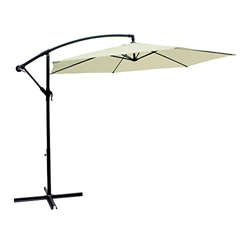 AKTIVE Garden 53887 Parasol excéntrico Banana, diámetro 300 cm, crema mástil aluminio en oferta