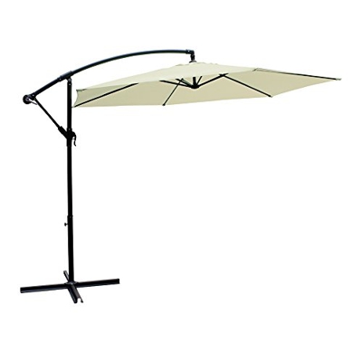 AKTIVE Garden 53887 Parasol excéntrico Banana, diámetro 300 cm, crema mástil aluminio