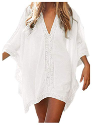 Vestido Suelto de Bikini Mujer Ropa de Baño Playa Traje de Baño Vestido de Bikini Camisolas y Pareos (Blanco) características