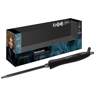 Revamp Progloss Tight Curl Stick Rizador de Pelo con Calor – Modelador Iónico con Barril de Cerámica Delgado para Rizos y Ondas Definidas, Temperatura