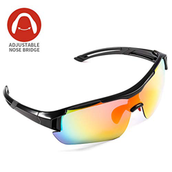 Gafas de Sol Deportivas,CrazyFire UV 400 Protección Gafas Deportivas Polarizadas con 5 Set De Lentes Intercambiables para Hombre Mujer precio