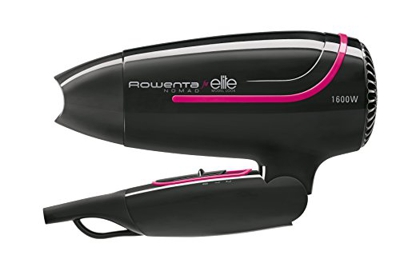 Rowenta Nomad CV3312F0 - Secador de viaje compacto 1600 W con asa plegable con boquilla concentradora, 2 posiciones de velocidad, apta para voltaje de