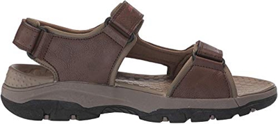 Skechers TRESMEN HIRANO, Sandalias con Punta Abierta para Hombre, Marrón (Brown Synthetic Brn), 42 EU