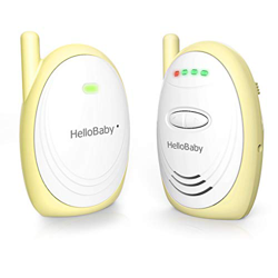 Monitor de bebé de audio,HelloBaby HB168 de hasta 300 m con sonido digital HD, indicador de nivel de ruido (amarillo) características