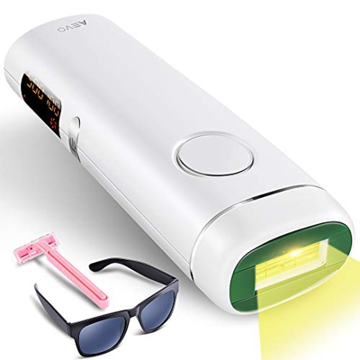 AEVO Depiladora de Luz Pulsada IPL, Depilación Permanente e Indolora, 999,999 Pulsos, 2 Modos Ajustable, para Cuerpo Cara Axilas y Otras Áreas, Uso Do