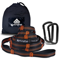 NATUREFUN Cinturon de Hamaca, 2.8m, Extra Fuerte y Ligero, Más de 2000 Libras de Resistencia de Rotura, 18 bucles Ajustables, Respetuoso con los Árbol en oferta
