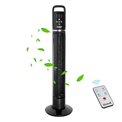 Gotoll Ventilador de Torre Negro 81CM,40W con Mando a Distancia,Ventilador de Pie Oscilación de 70°,Panel Táctil,3 Velocidades,3 Modos,7.5H Temporizad características