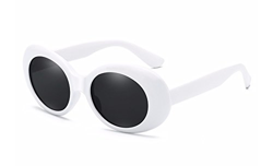 BOZEVON Retro Gafas de sol Ovaladas - UV400 de Protección Anteojos para Mujer y Hombre Blanco-Negro C1 en oferta