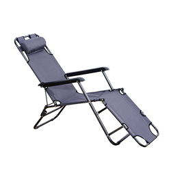Outsunny Tumbona Inclinable Acero Plegable con Almohada Playa Camping Piscina Hamaca 178x60x29cm Gris características