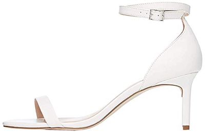 find. Sandalia de Tiras con Tacón Mujer, Blanco (White), 38
