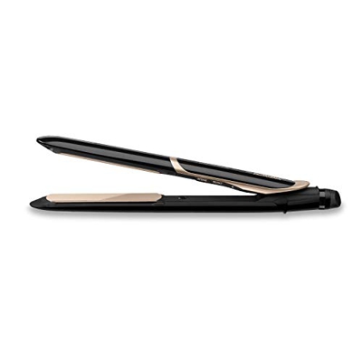 BaByliss ST393E Plancha de pelo profesional, iónica, placas flotantes extra largas de cerámica de titanio para un deslizamiento ultra suave, 6 tempera