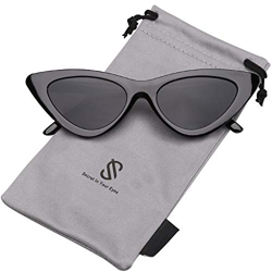 SOJOS Gafas De Sol Mujer Ojo De Gato Moda Chic Super Cat Eye SJ2044 Marco Negro/Lente Gris características