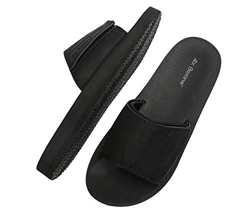 ARRIGO BELLO Hombre Chanclas Velcro/Suela de látex Sandalias Verano Flip Flop Plantillas de Cuero Piscina Playa Talla 41-46 (Negro,44) características