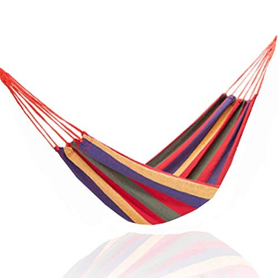 TEKSHOPPING Hamaca colgante de jardín, camping, senderismo y actividades al aire libre Medidas 260 cm x 80 cm con peso total 150kg máx., Verde