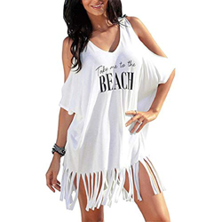 heekpek Vestido de Playa Mujer Blusas Chales Camisolas y Pareos Trajes de baño Sexy Bikini Cover ups Borla Camisola Playero Ropa Verano características