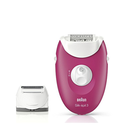 Braun Silk-épil 3 3-410 - Depiladora Eléctrica para mujer con 3 extras, color frambuesa características