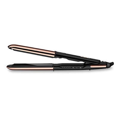 BaByliss ST481E Pure Metal Plancha de pelo profesional 2 en 1, alisa y ondula, con efecto TOP COAT, ajustes de temperatura de 150º a 230ºC, función ió