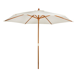 AKTIVE Garden 53863 Parasol hexagonal, diámetro 300 cm, crema mástil de madera características