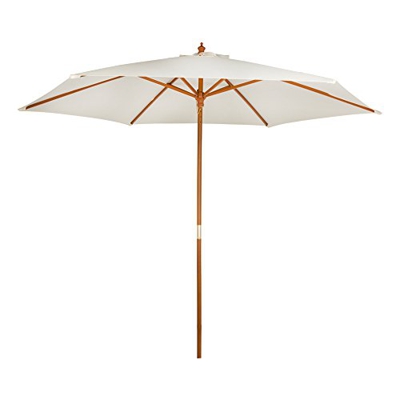 AKTIVE Garden 53863 Parasol hexagonal, diámetro 300 cm, crema mástil de madera