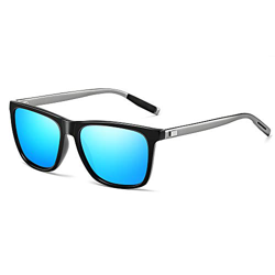 Gimdumasa gafas lentes de sol retro vintage polarizadas para hombres de mujer GI777 (Montura negra con lente azul) precio
