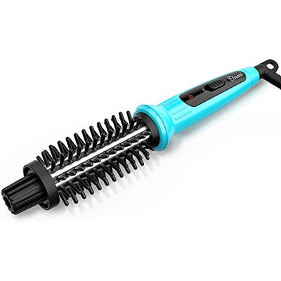 Ovonni Mini Cepillo Moldeador Rizador Eléctrico con Bolsa de Viaje, Tecnología Iónica, Rizador de Pelo Profesional de Cerámica Turmalina, Doble Voltaj