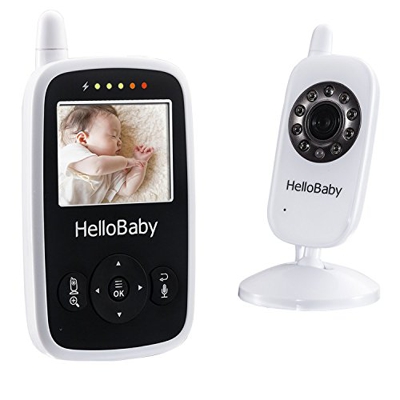 HelloBaby HB24 Vigilabebés Supervisar el Cuidado 2.4G 2.4" LCD Función de Visión Nocturna Inalámbrico Cables de Intercomunicación 2 Enchufe Cable de C
