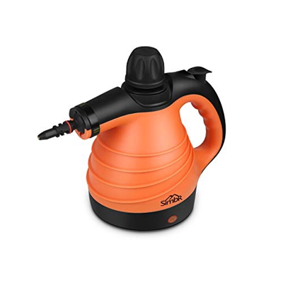 SIMBR Limpiador a Vapor de Mano Vaporeta Portátil y Manual de Alta Presión, 1050W con Tanque de 350ml y 9 Accesorios para Cocina, Baño, Alfonbra, Ropa