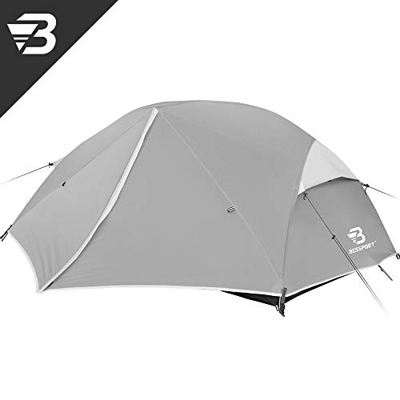 Bessport Tienda de Campaña 2 Personas Ligero con Dos Puertas A Prueba de UV/Viento Fuerte/Lluvia para Trekking, Campamento, Playa, Aventura, etc  (Gre