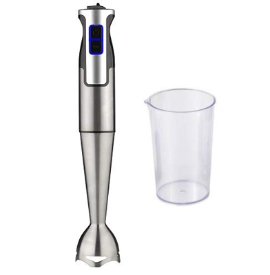 BATIDORA DE MANO 1000W BRAZO DE ACERO EXTRAIBLE PARA LAVADO VASO 600ML 8 VELOCIDADES